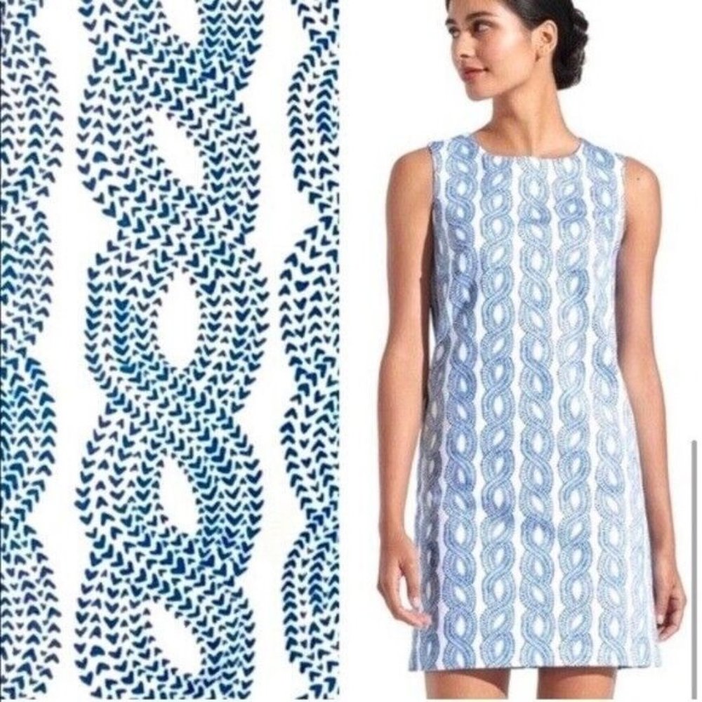 Persifor Margot Dress Rope in Coast Blue Mini Dress Size Small